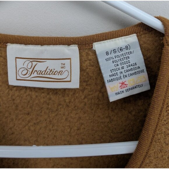 Vintage Tradition Brown Tan Embeoidered Button Up Vest Womens Small (6-8) - Picture 3 of 8